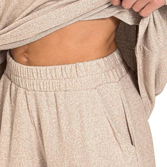 Zenana Soft Melange Long Sleeve Tee and Shorts Set - Picture 6 of 7